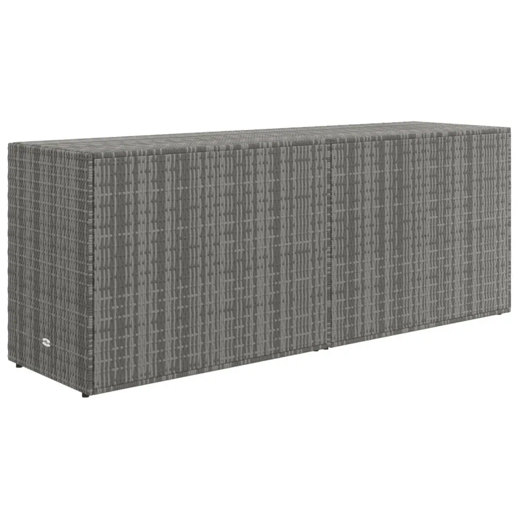 Garden Storage Cabinet Grey Poly Rattan Weatherproof Tool Chest