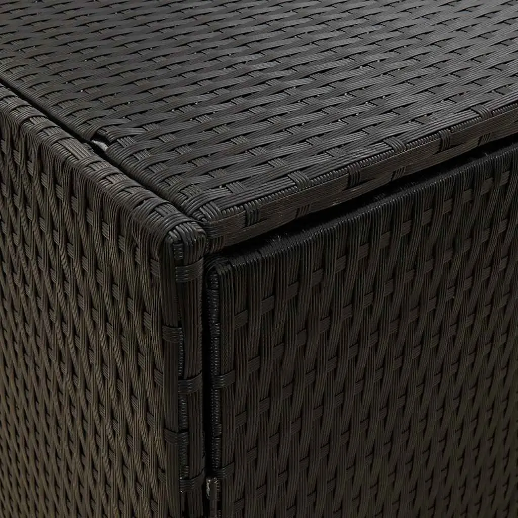 Garden Storage Cabinet Black 59x40x180cm Outdoor Poly Rattan Weatherproof 4 Compartments