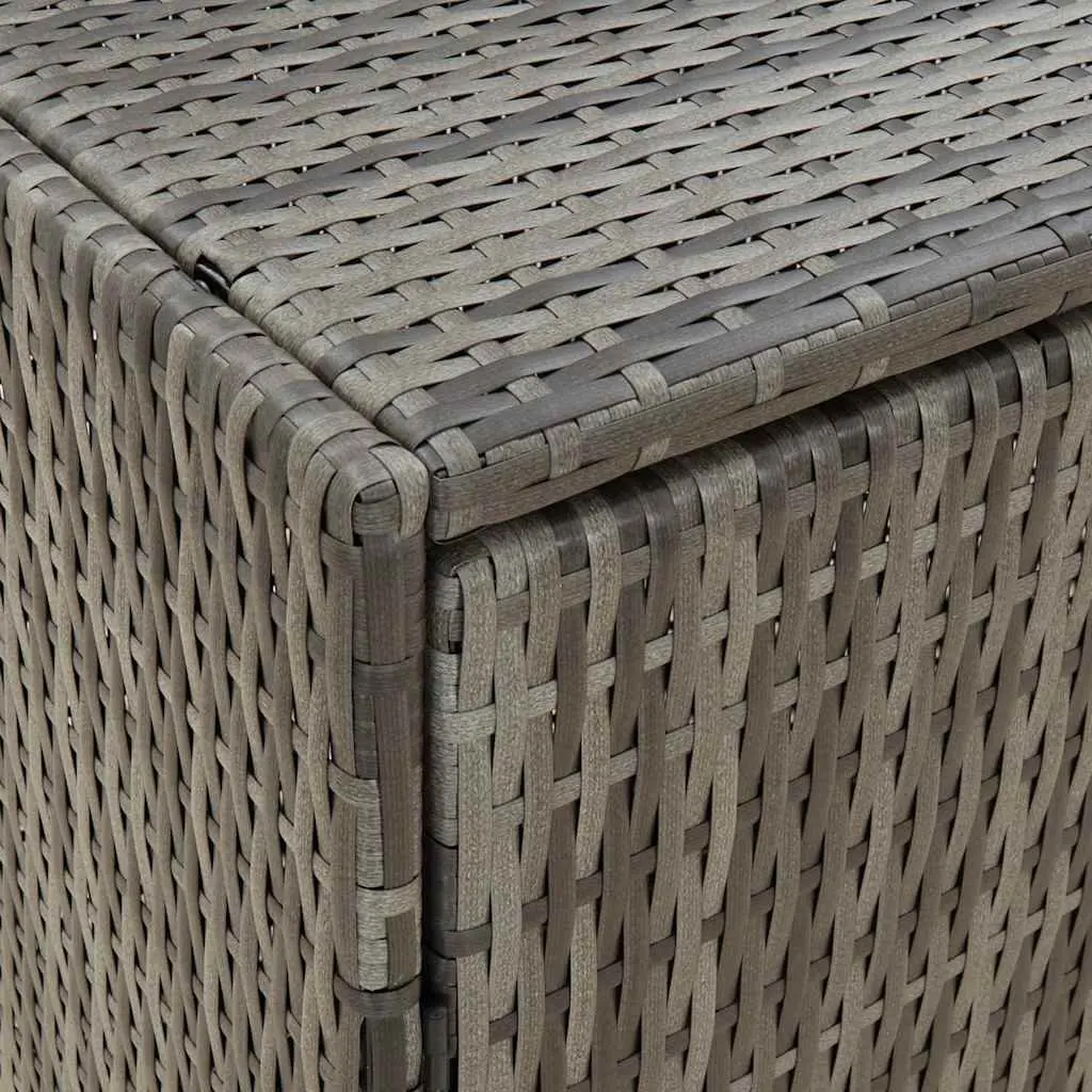 Garden Storage Cabinet Grey Poly Rattan 4 Compartment Weather Resistant Outdoor Shed