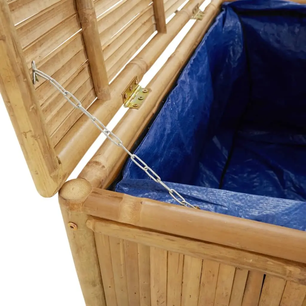 Garden Storage Box 90x52x55cm Bamboo Outdoor Bench Deck Chest Brown