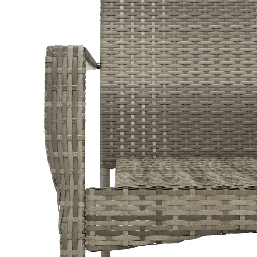 Outdoor Garden Chairs Grey 2 Piece Poly Rattan Seating with Cushions