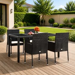 Compact and Strong 4-Piece Outdoor Garden Chairs Set