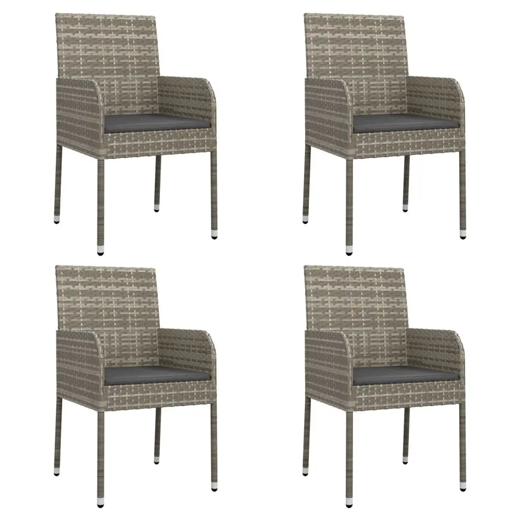 4-Piece Garden Chair Set with Cushions