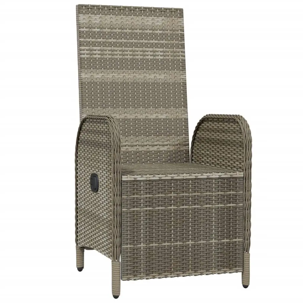 Outdoor Reclining Chairs 2 pcs Set Garden Patio Seating with Cushions Grey