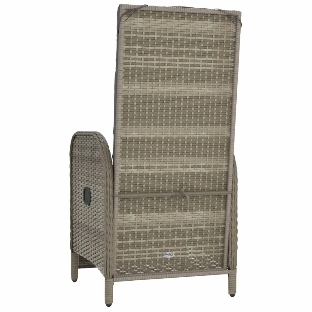 Outdoor Reclining Chairs 2 pcs Set Garden Patio Seating with Cushions Grey