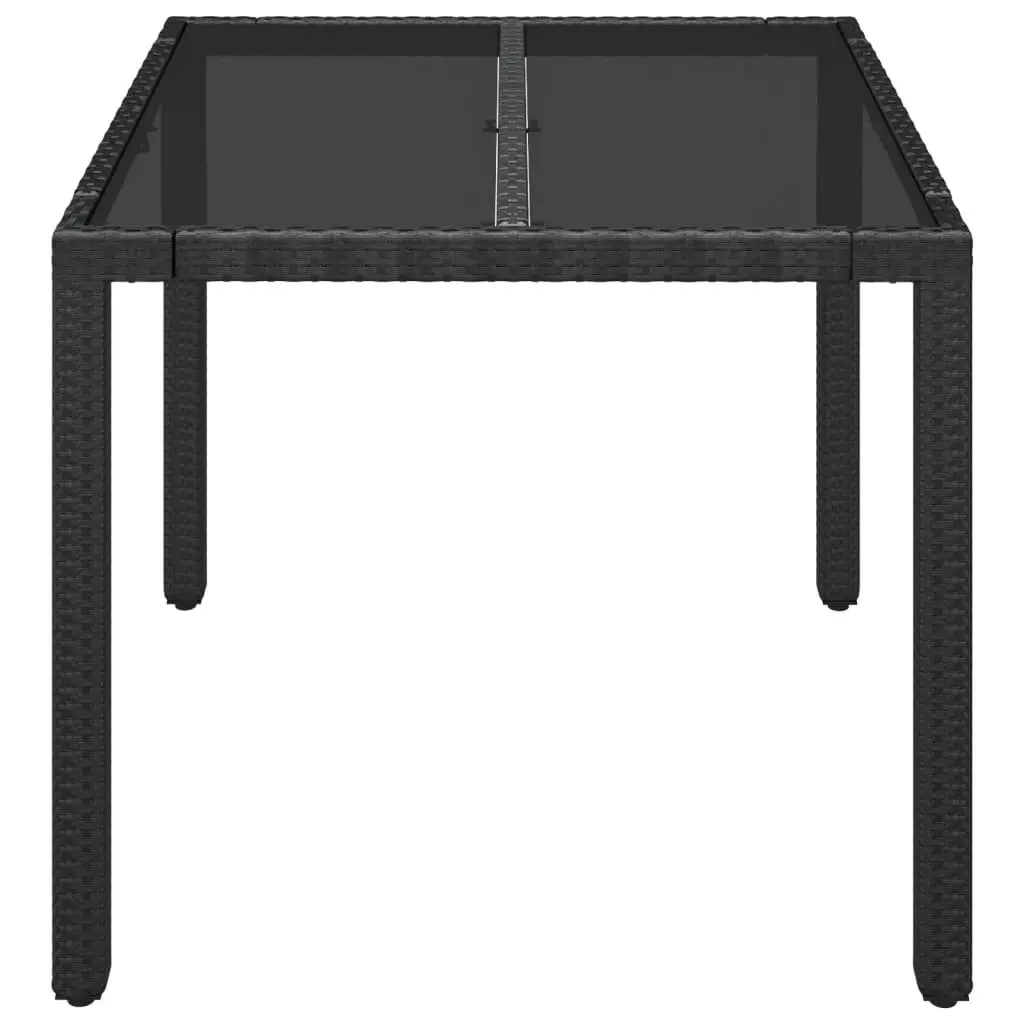 Garden Table with Black Glass Top