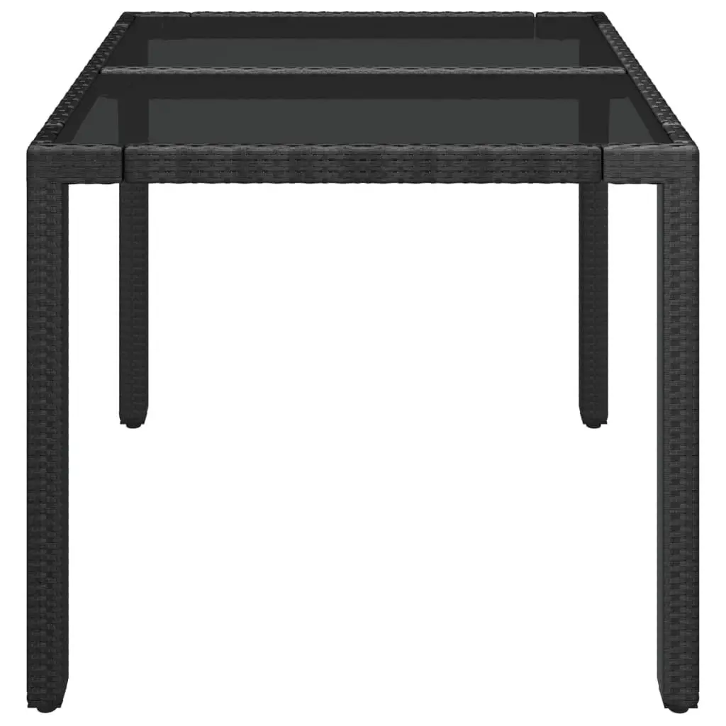 Garden Table with Black Glass Top
