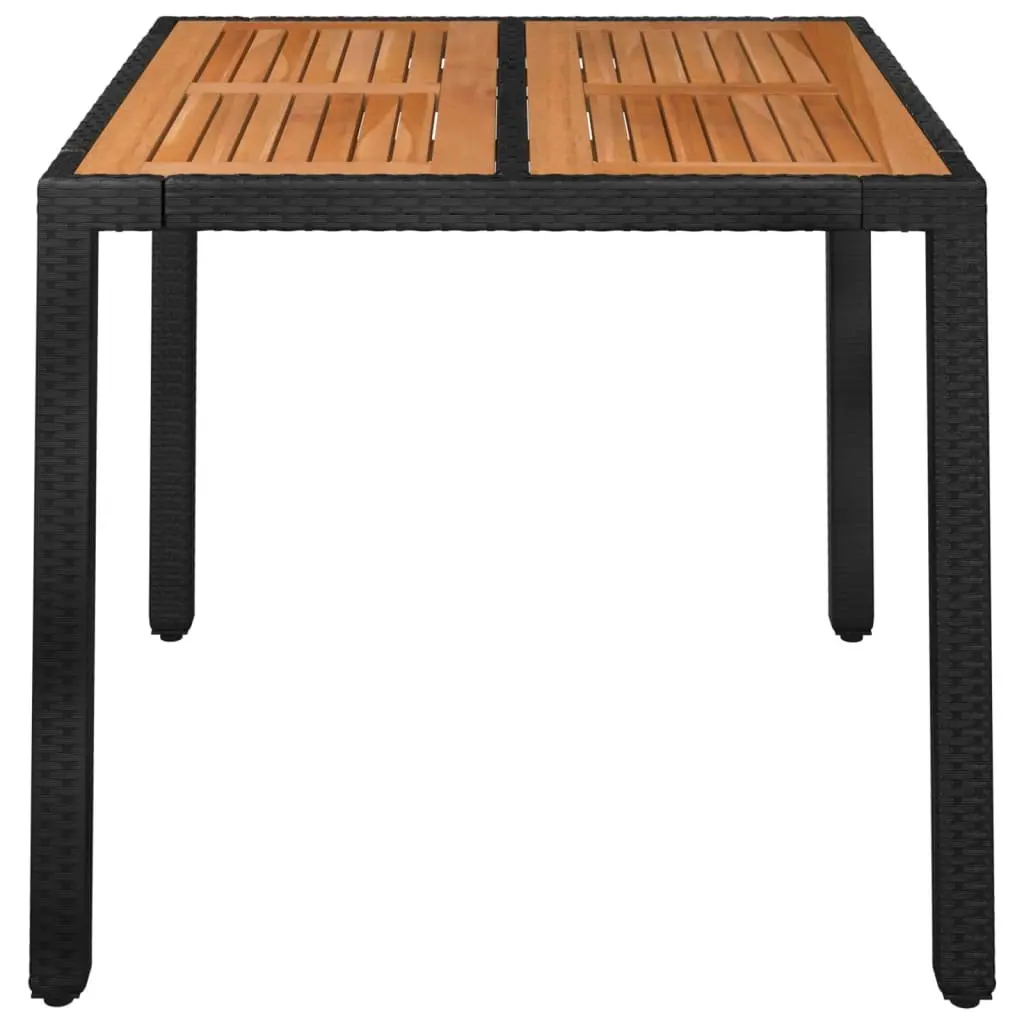 Black Garden Dining Table with Solid Wood Top