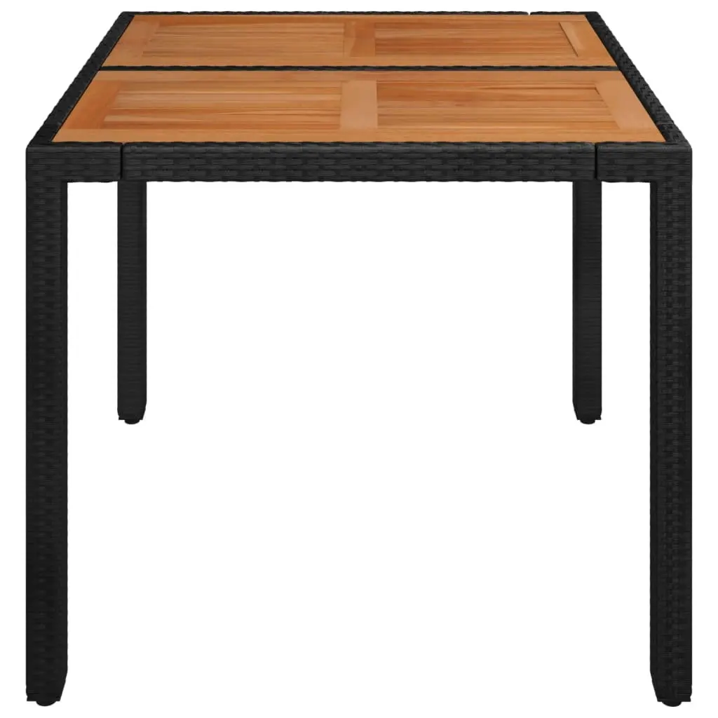 Black Garden Dining Table with Solid Wood Top