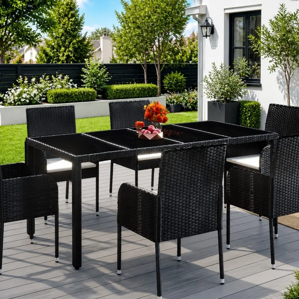 Garden Table with Glass Top