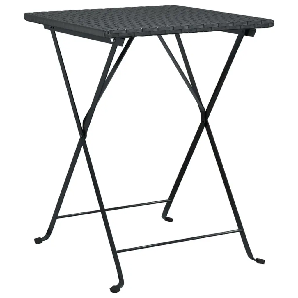 Folding Bistro Table Black 55x54x71cm Garden Patio Outdoor Dining Furniture