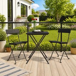 Folding Bistro Chairs: Compact and Weather-Resistant – 2 Pack