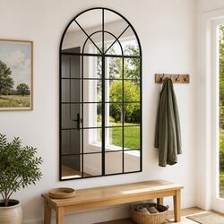 Concise Black Wall Mirror Arch 80x140 cm
