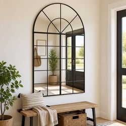 Black Arch Wall Mirror 100x150 cm Bedroom Living Room Bathroom Home Decor Glass