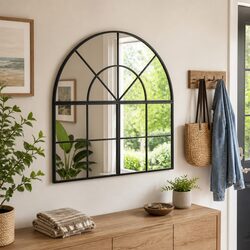 Black Wall Mirror 80x80 cm – Compact and Stylish Design