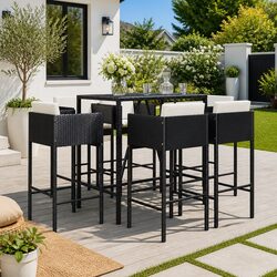 Concise 7-Piece Garden Bar Set for Outdoors
