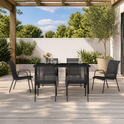 Compact 7 Piece Dining Set: Perfect for Outdoor Spaces