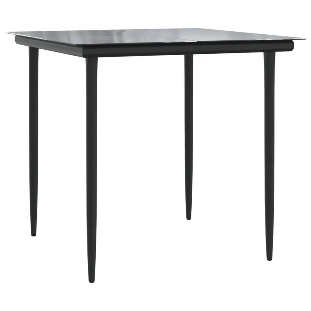 Garden Dining Set 5 Piece Black Steel Textilene Chairs Outdoor Patio Furniture