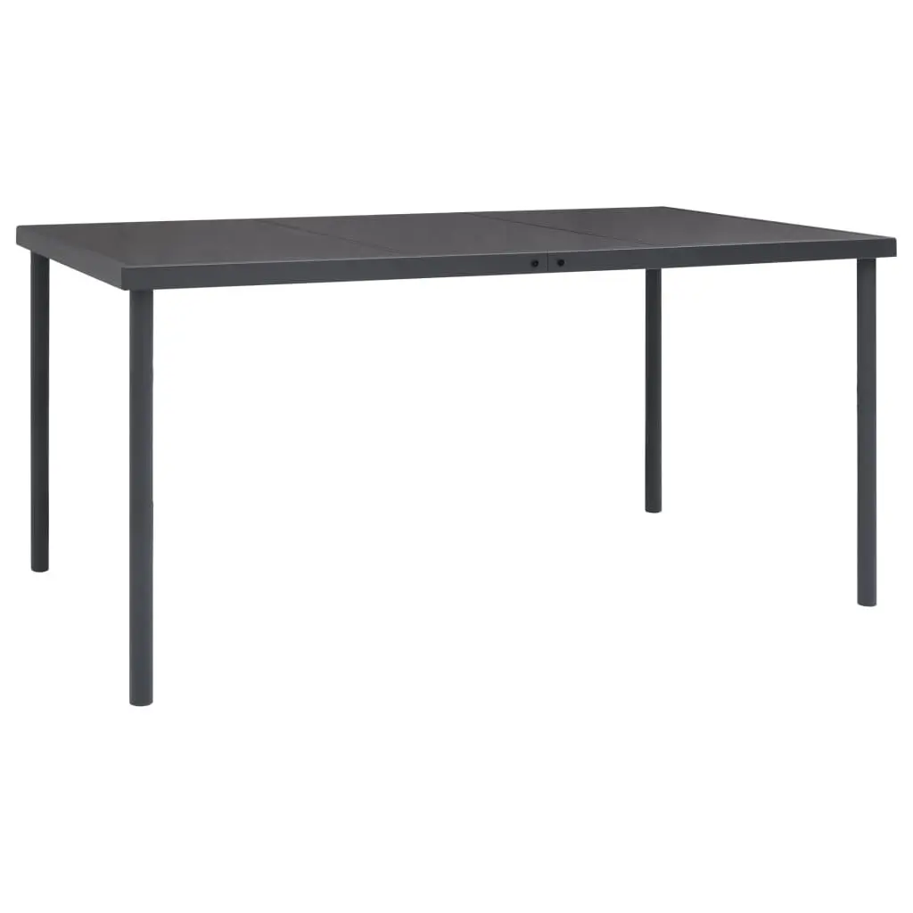 Garden Dining Set 5 Piece Outdoor Furniture Black Steel Textilene Chairs Table