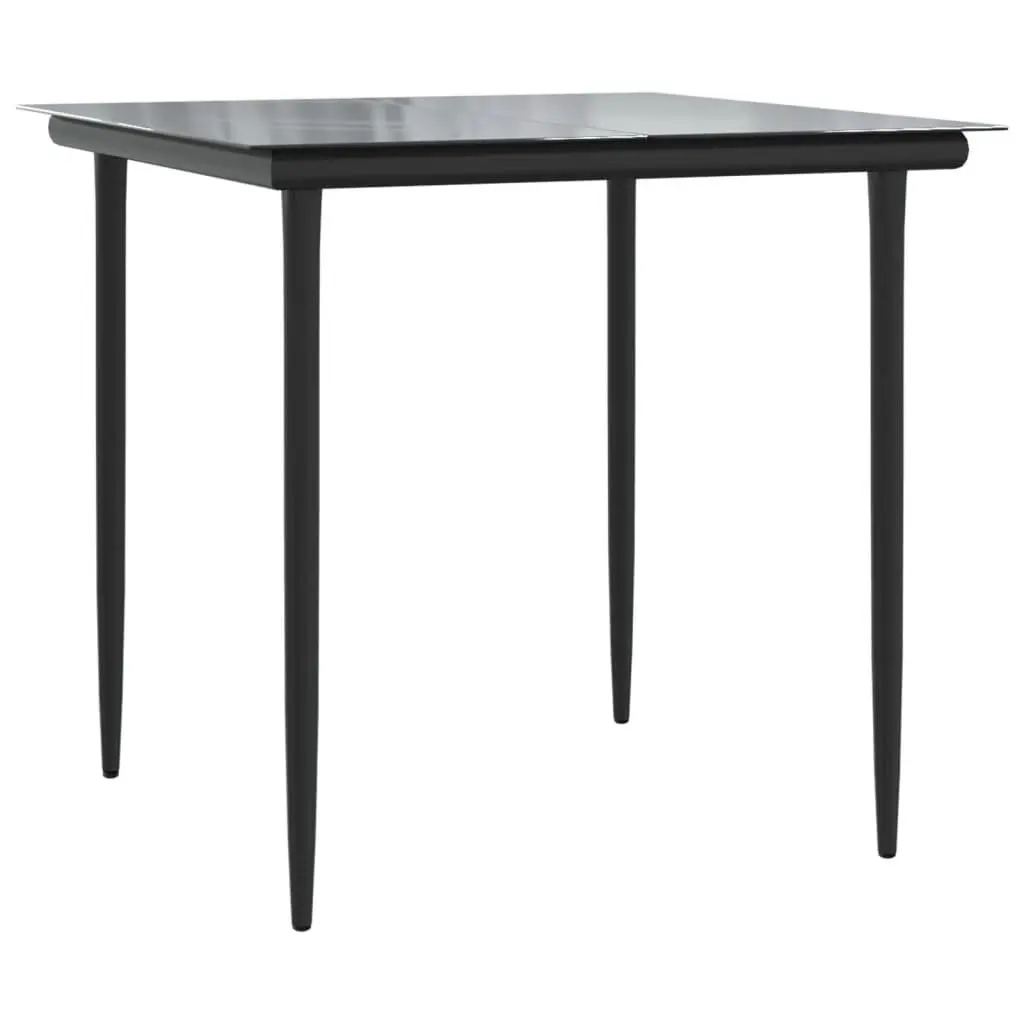 Garden Dining Set 5 Piece Outdoor Furniture Black Steel Textilene Chairs Table