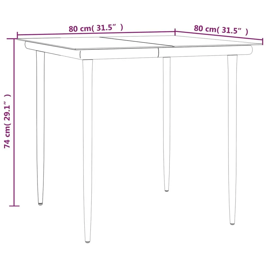 Garden Dining Set 5 Piece Outdoor Furniture Black Steel Textilene Chairs Table