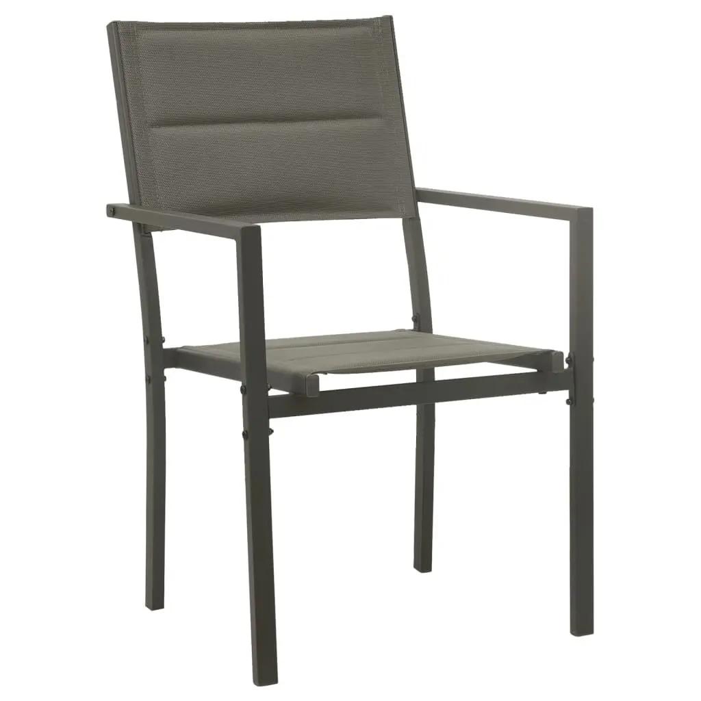 Garden Dining Set Black 5 Piece Steel Textilene Chairs Table Outdoor