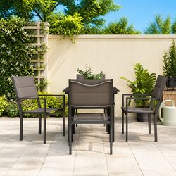 Concise 5-Piece Outdoor Dining Set with Glass Table