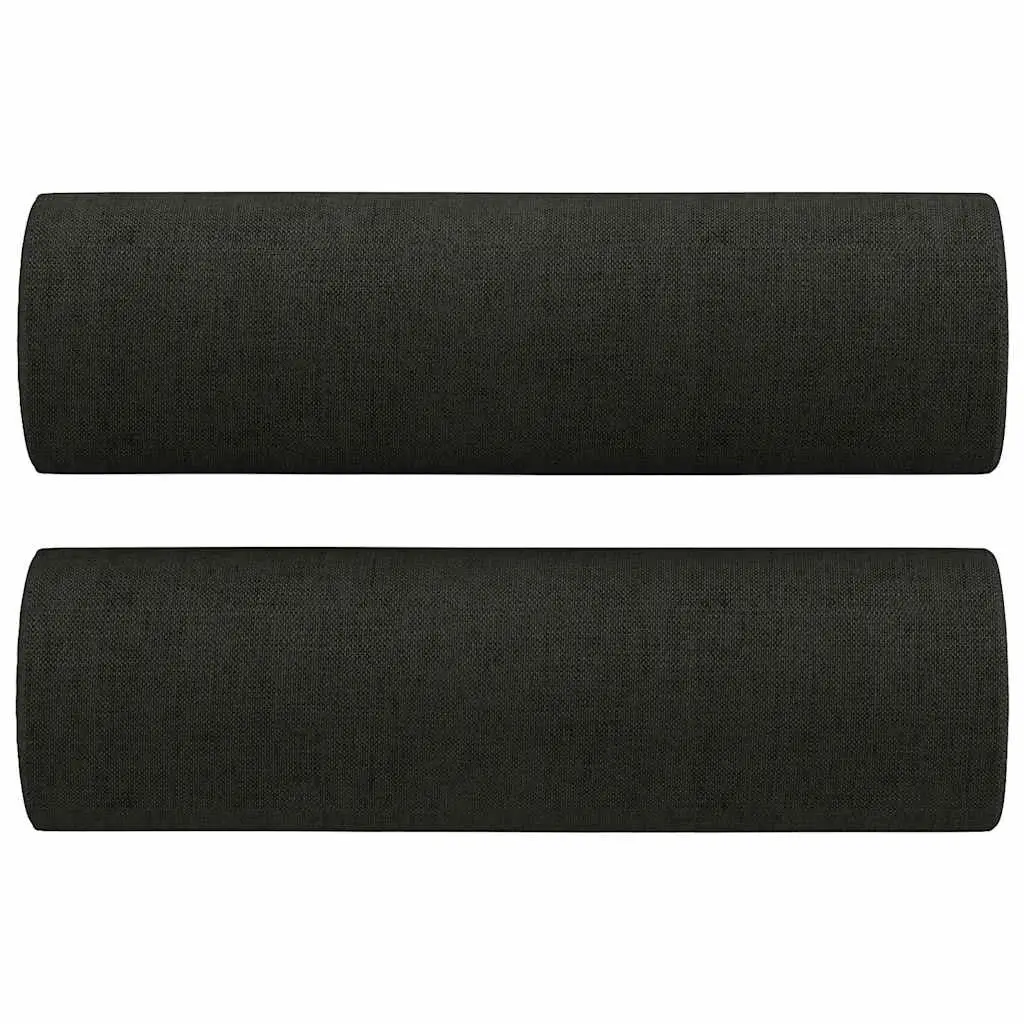 2-Seater Sofa Black 140cm Modern Lounge Durable Fabric with Throw Pillows