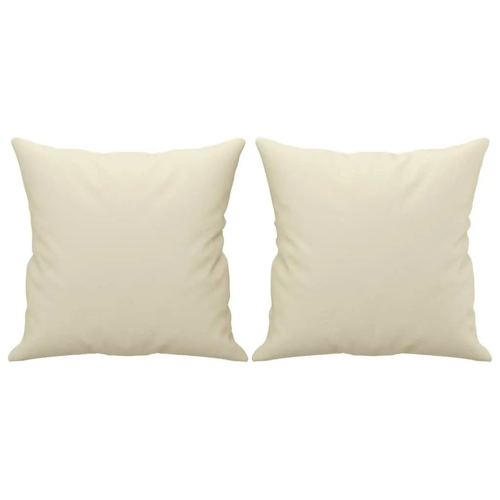 3-Seater Sofa Cream 180cm Faux Leather Couch with Throw Pillows Living Room