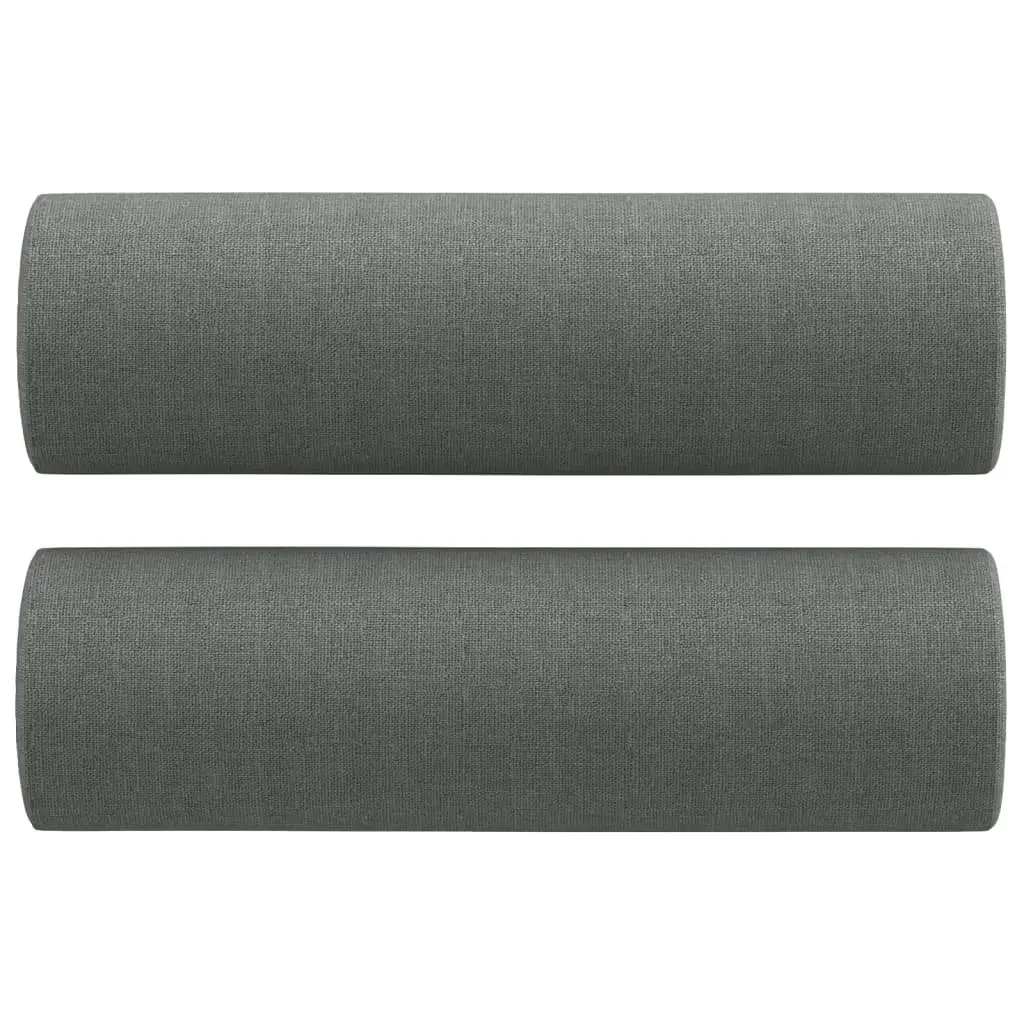 3 Seater Couch Dark Grey Fabric 180cm Modern Lounge Sofa with Removable Throw Pillows