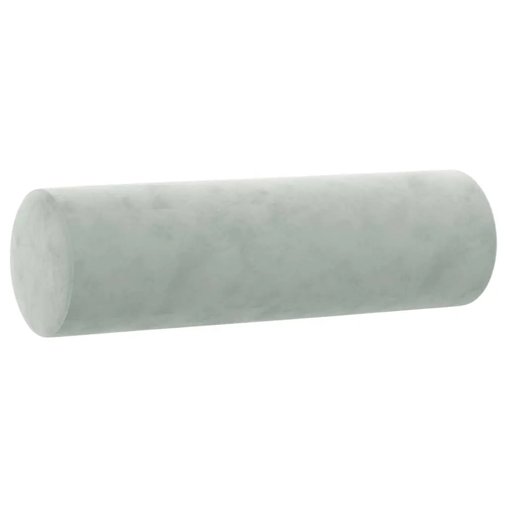 2-Seater Sofa Light Grey Velvet Modern Couch with Throw Pillows