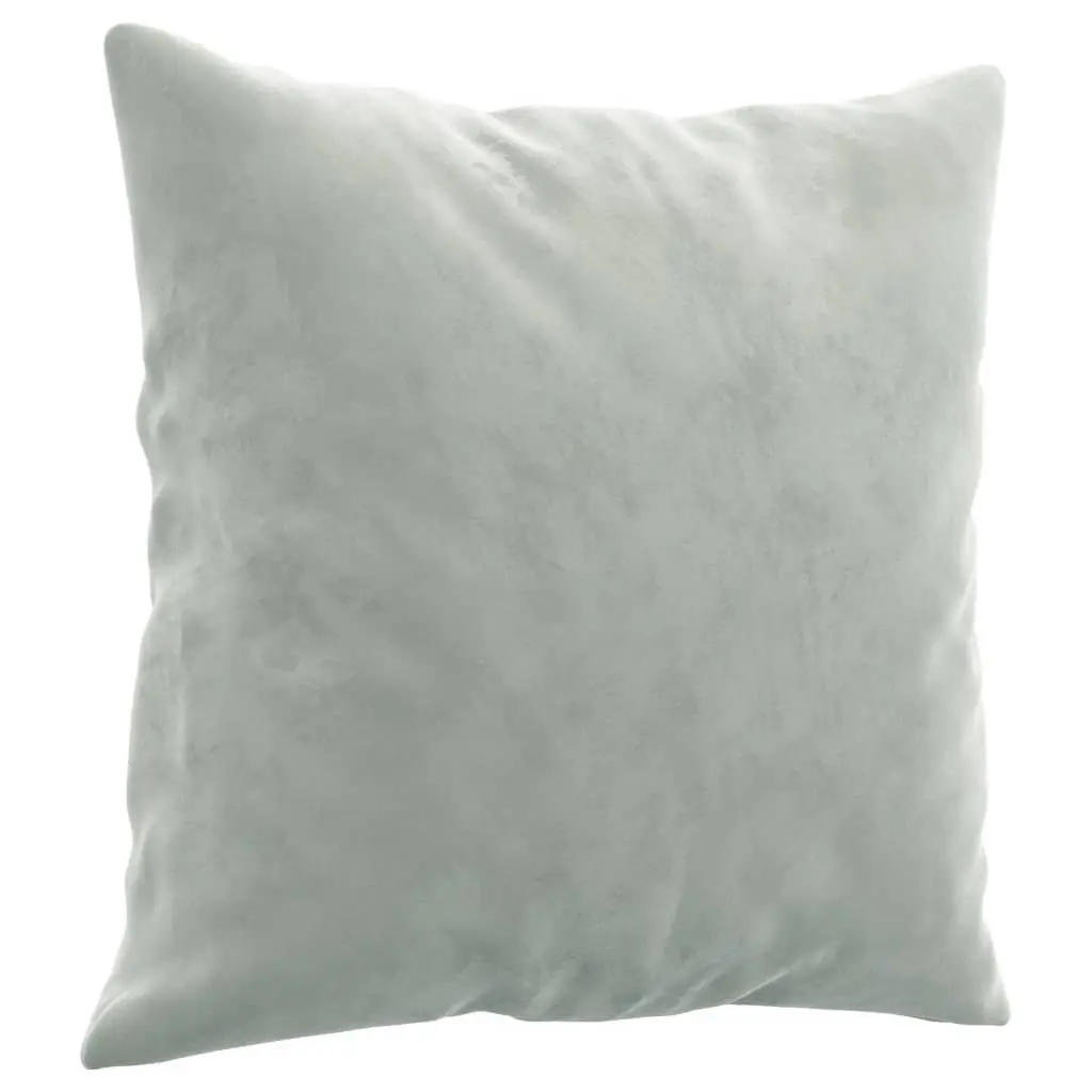 2-Seater Sofa Grey Velvet 120cm Modern Lounge Couch with Throw Pillows