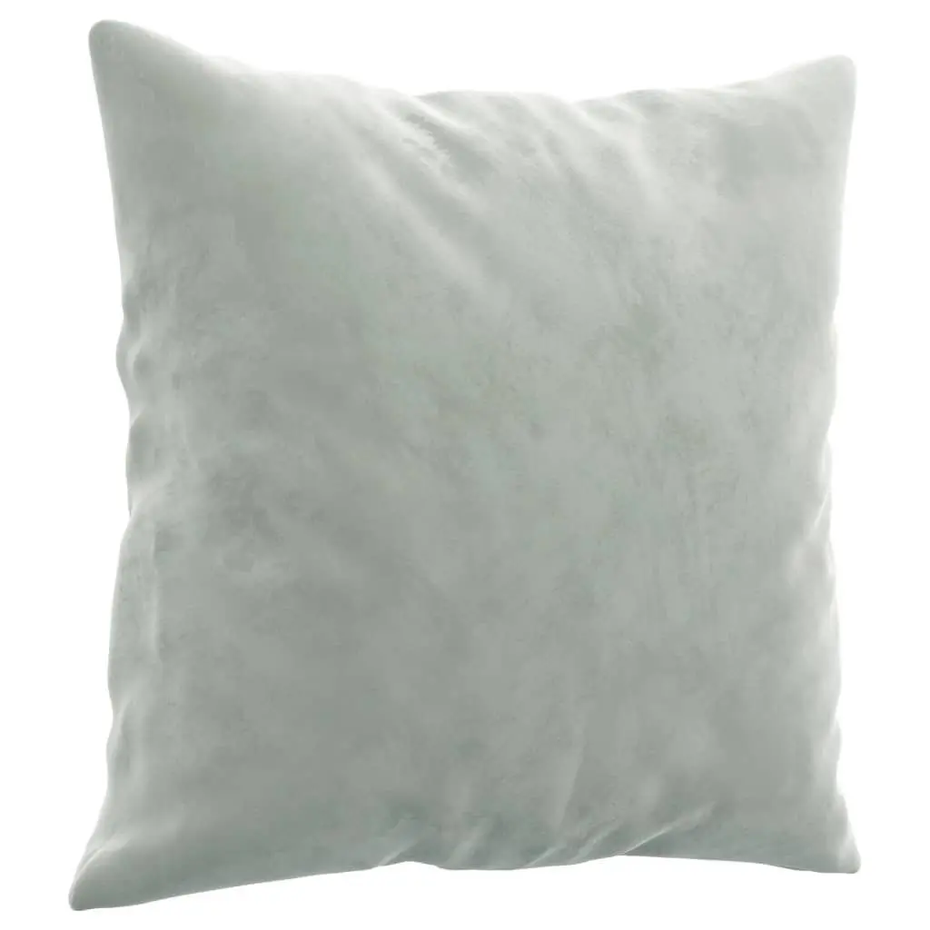 3-Seater Sofa Light Grey Velvet 180cm with Throw Pillows Lounge Living Room