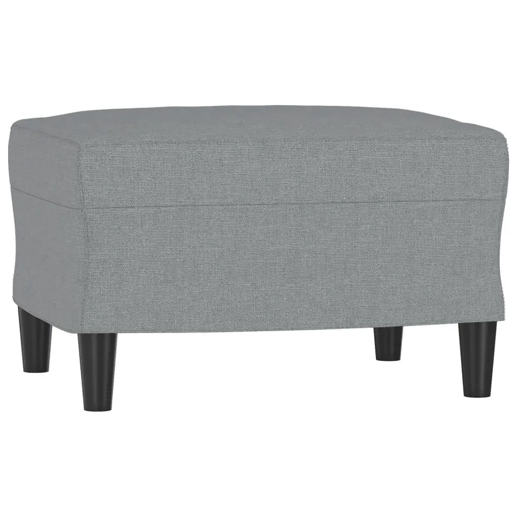 3-Seater Sofa with Footstool Grey Fabric Living Room Lounge Suite 180cm