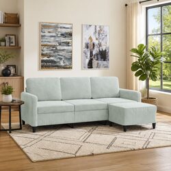 3-Seater Sofa with Footstool Grey Velvet Living Room Furniture Set