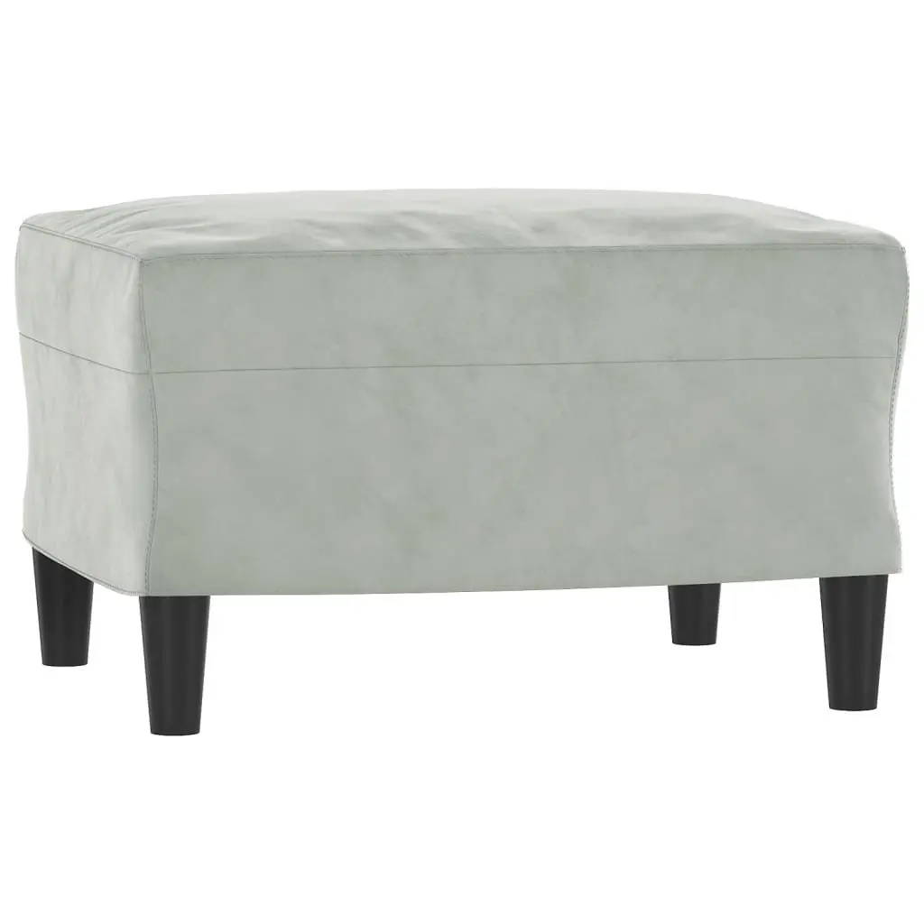 3-Seater Sofa Grey Velvet 180cm Soft Upholstery Sturdy Frame