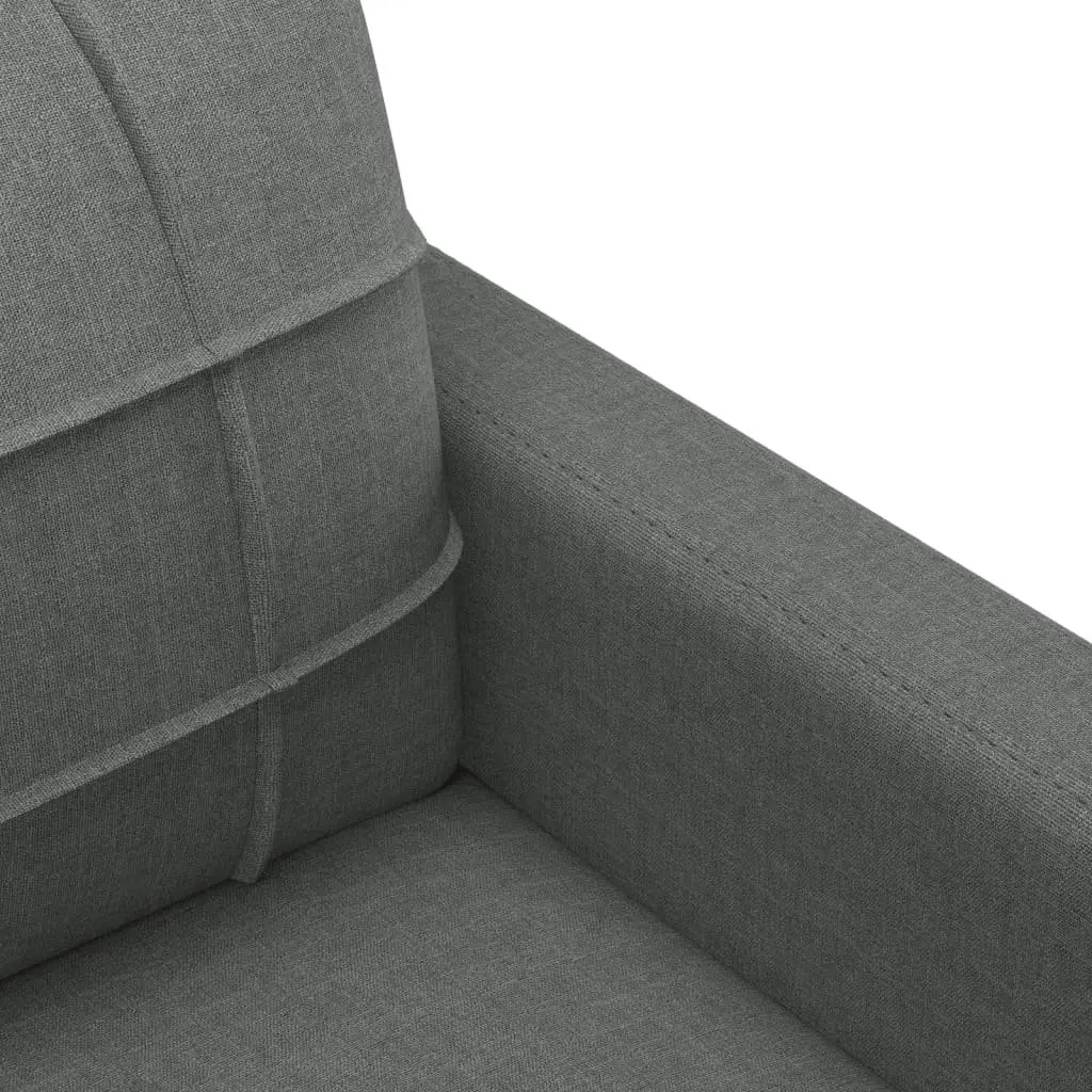 4 Piece Sofa Set Dark Grey Fabric Thickly Padded Seating Footstool
