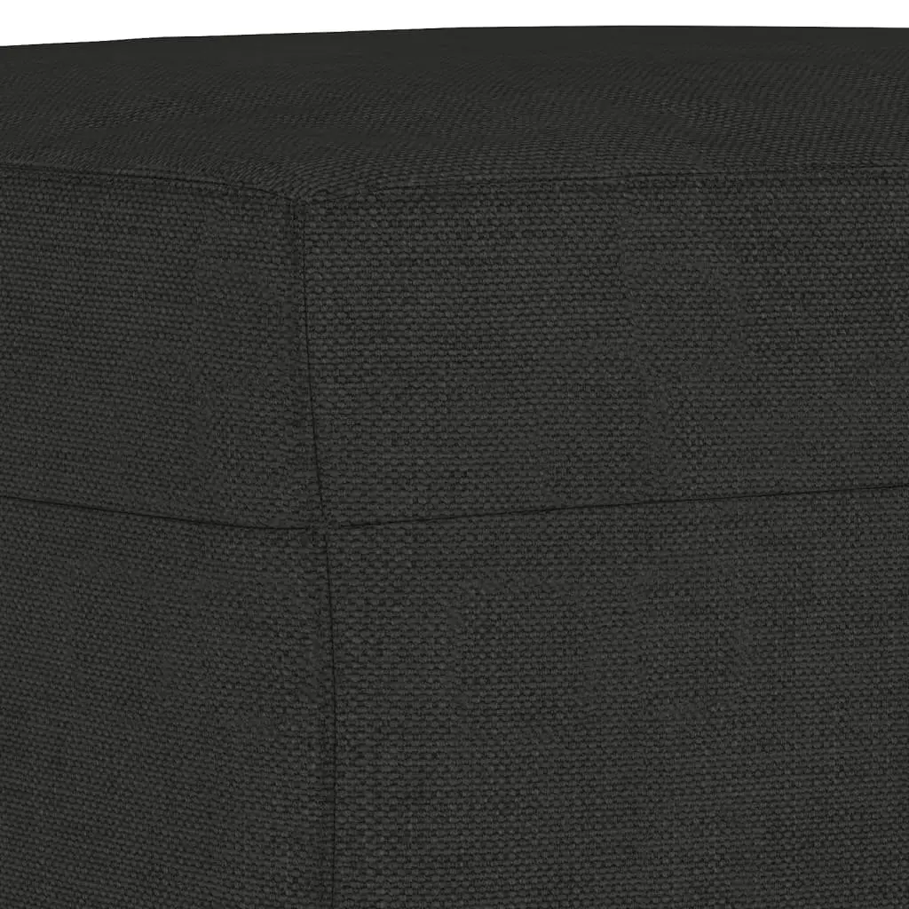 4 Piece Sofa Set Black Fabric Living Room Lounge Suite with Cushions and Footstool