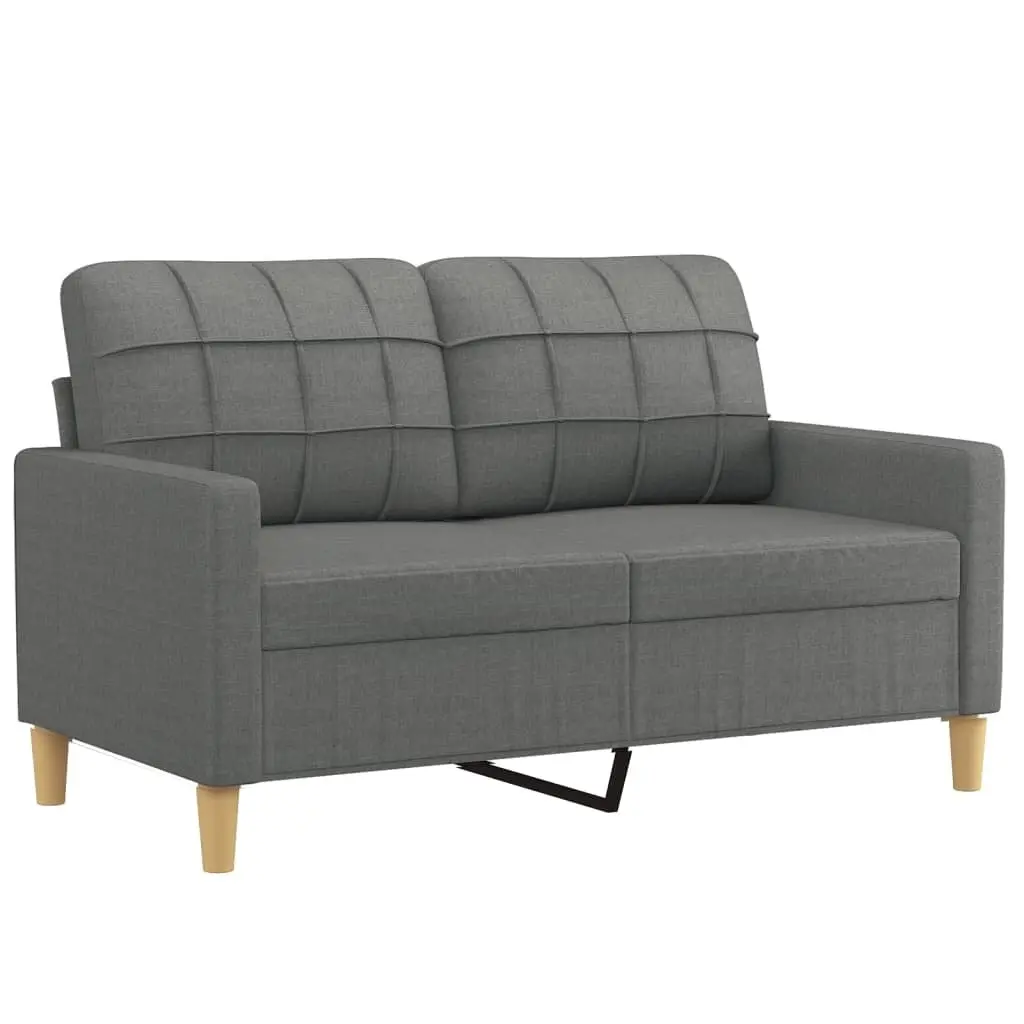 3 Piece Sofa Set Grey Fabric Couch Lounge Suite with Pillows Living Room