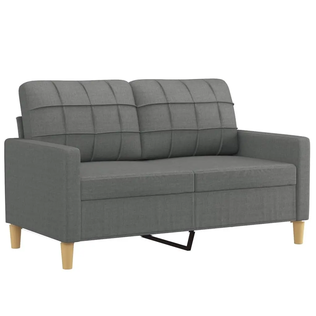 4 Piece Grey Fabric Sofa Set with Cushions and Footstool for Living Room Seating