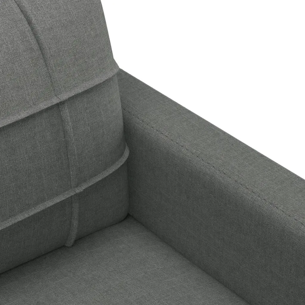 4 Piece Grey Fabric Sofa Set with Cushions and Footstool for Living Room Seating