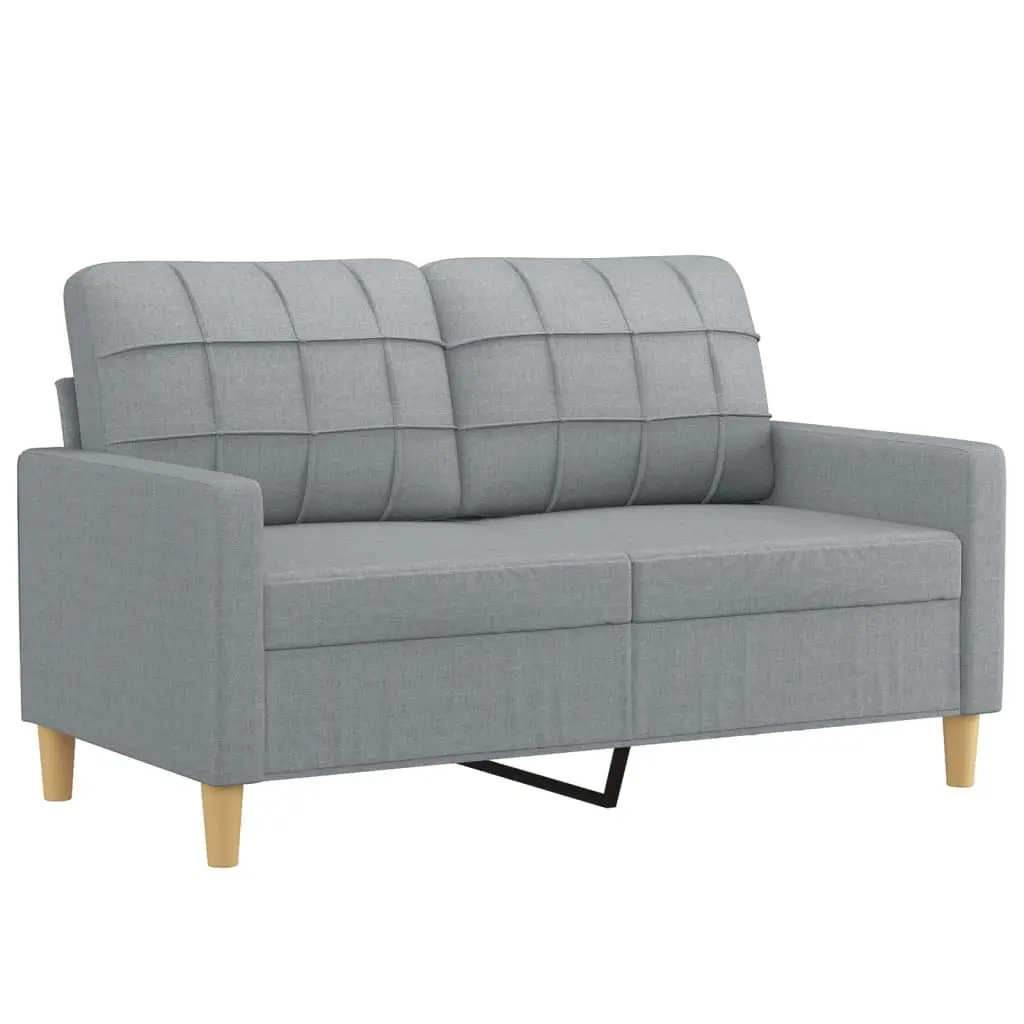 Sofa Set Grey Fabric 2 Piece Durable Lounge Suite Couch with Pillows
