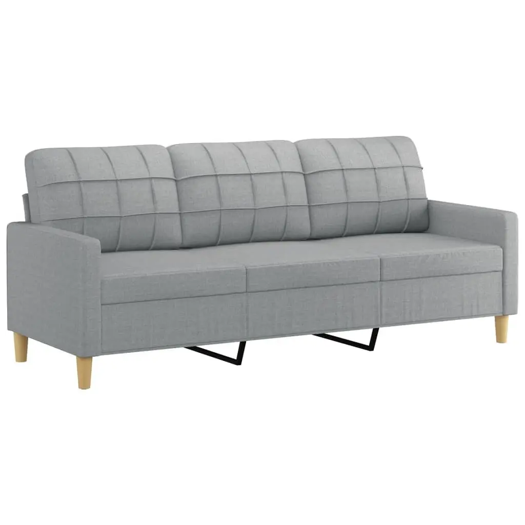 Sofa Set Grey Fabric 2 Piece Durable Lounge Suite Couch with Pillows