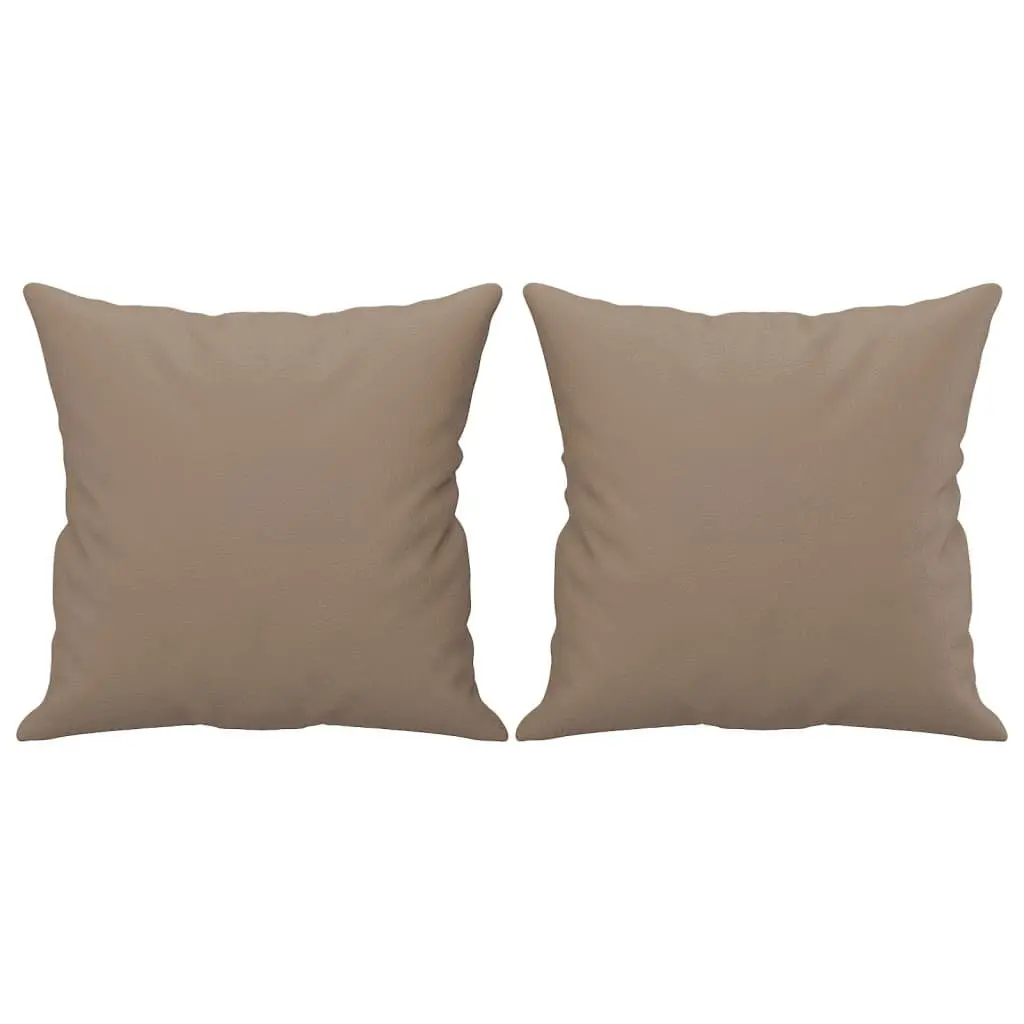 3 Piece Sofa Set Brown Faux Leather Couch with Throw Pillows Living Room