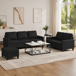 Compact 3 Piece Sofa Set with Footstool for Your Home