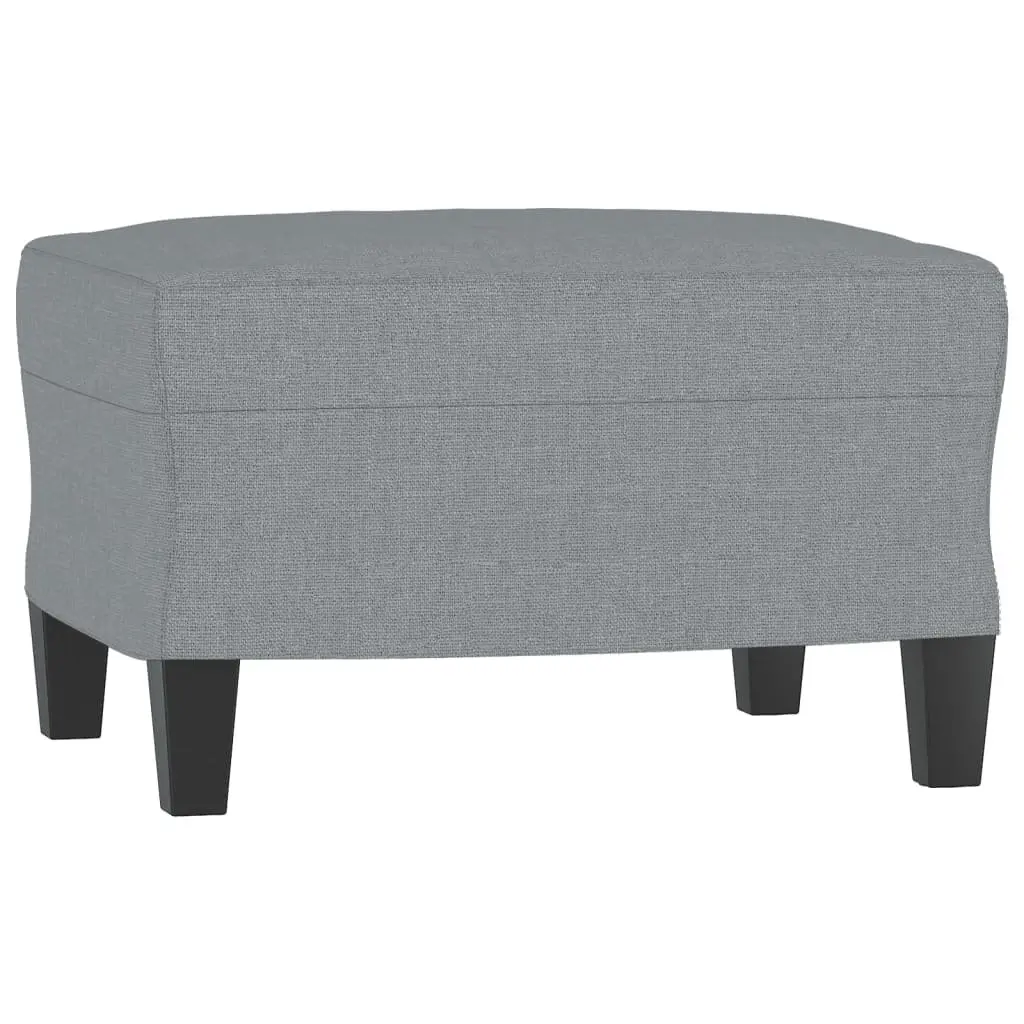 3 Piece Sofa Set with Footstool Grey Fabric Living Room Lounge Suite Cushions