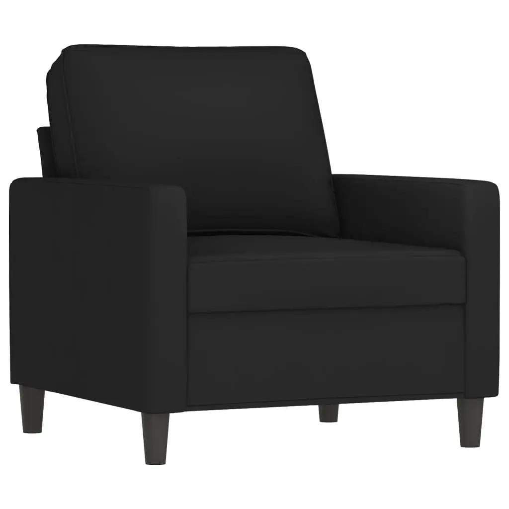 3 Piece Sofa Set Black Velvet Lounge Suite Cushions Living Room Furniture
