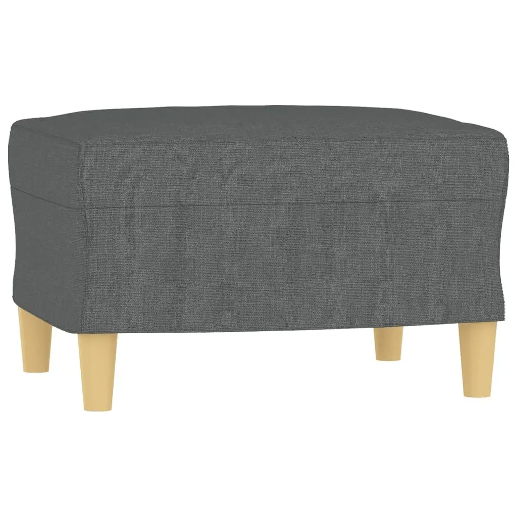 4 Piece Sofa Set Grey Fabric with Pillows Footstool Living Room Lounge Suite