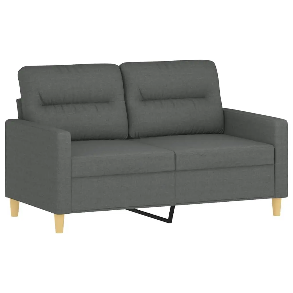 2 Piece Sofa Set with Cushions Grey Fabric Lounge Suite Comfortable Seating