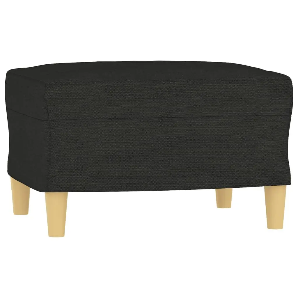 3 Piece Sofa Set with Cushions Black Fabric Lounge Suite Comfortable Seating